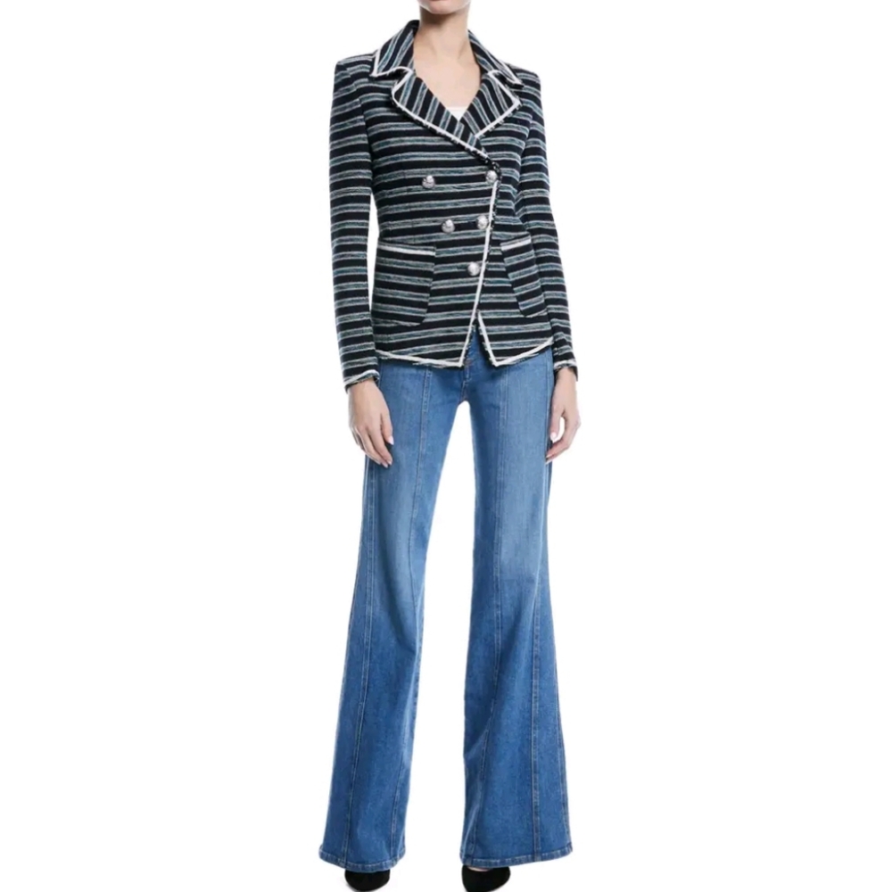 Veronica Beard Black and White Striped Blazer